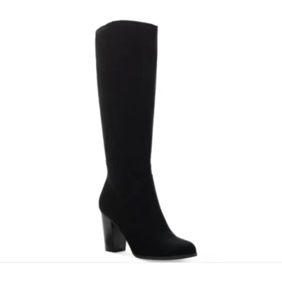STYLE & CO Wide-Calf Knee-High Suede Dress Boots In Black Size 11M NWOB - Picture 6 of 12